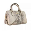Luxurious Leather Bauletto Handbag with Snakeskin Pattern