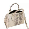 Luxurious Leather Bauletto Handbag with Snakeskin Pattern