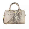 Luxurious Leather Bauletto Handbag with Snakeskin Pattern