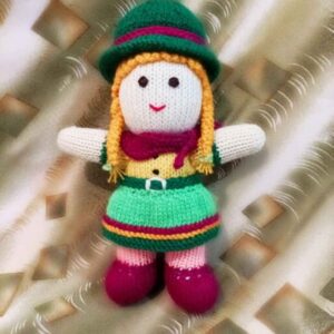 Farmer Hand Knitted Stuffed Doll