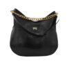 Black Real Leather Slouchy Bag - Hobo Style, Model Mante