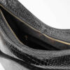 Black Real Leather Slouchy Bag - Hobo Style, Model Mante