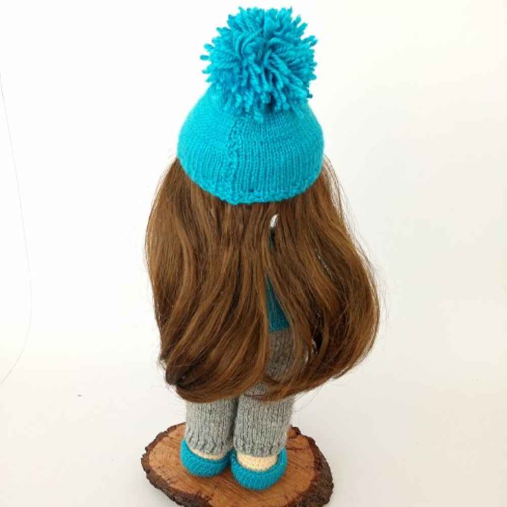 Amigurumi Handmade Crochet Stuffed Doll – Blue Girl | Soft Plush Toy