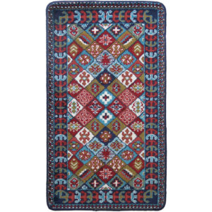 Blue Rug Style Doormat - Rectangular