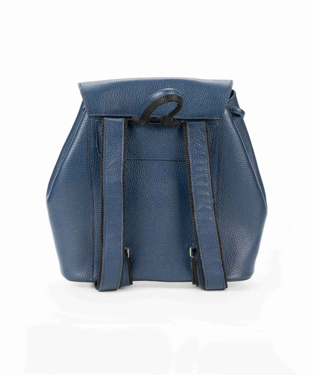 Blue Leather Woman's Backpack Model Gelareh ShopiPersia