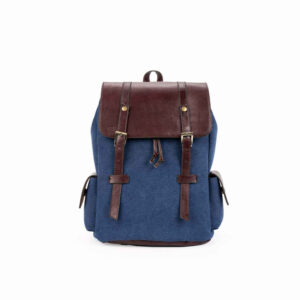 Blue Canvas Women’s Backpack – Model Leila