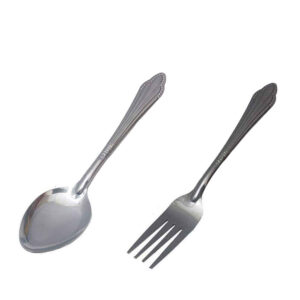 Bordered Spoon and Fork Flatware Set of 12 Shell