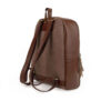 Brown Leather & Canvas Women's Backpack - Model Nina