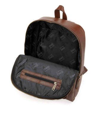 Brown Leather & Canvas Women’s Backpack – Model Nina