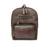 Brown Leather & Canvas Women's Backpack - Model Nina