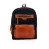 Brown Leather & Canvas Women's Backpack - Model Nina