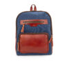 Brown Leather & Canvas Women's Backpack - Model Nina