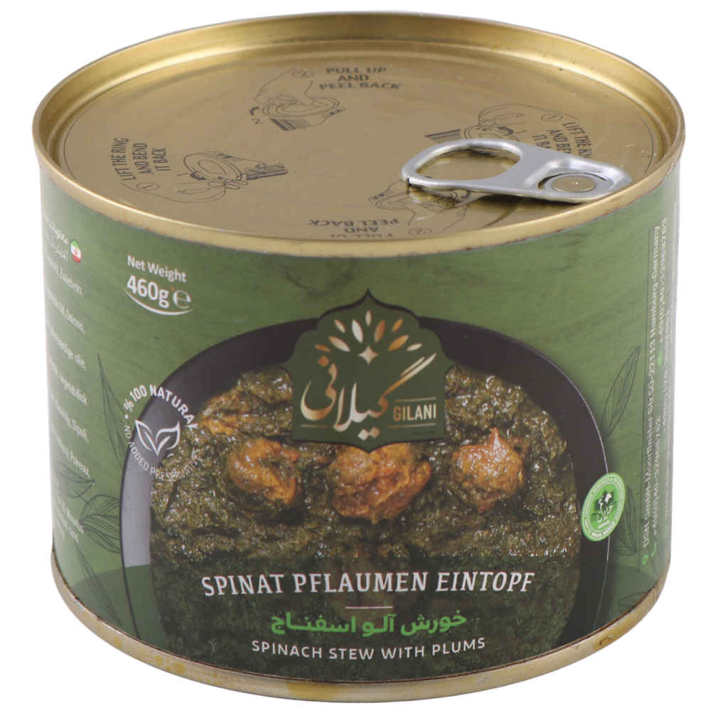 Khoresh Aloo Esfenaj – Persian Spinach and Plum Stew, Canned (Pack of 5)