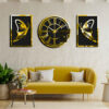 Modern 3-Piece Wall Clock Set Butterfly