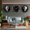 Modern 3-Piece Wall Clock Set Horse