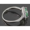 Green Emerald Silver Ring For Women Engagement Ghalb