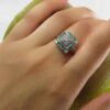 Green Emerald Silver Ring For Women Engagement Maral