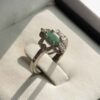 Green Emerald Silver Ring For Women Engagement Nazgol