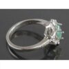 Green Emerald Silver Ring For Women Engagement Nazgol