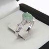 Green Emerald Silver Ring For Women Engagement Sanaz
