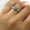 Green Emerald Silver Ring For Women Engagement Sanaz
