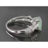 Green Emerald Silver Ring For Women Engagement Sanaz