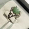 Green Emerald Silver Ring For Women Engagement Sarvenaz