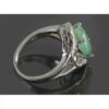 Green Emerald Silver Ring For Women Engagement Sarvenaz