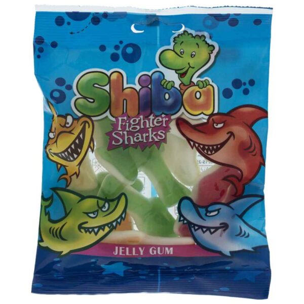Halal Gummy Candy - Soft Jelly Gummies in Fighter Sharks Shape - Shiba (30-Pack)