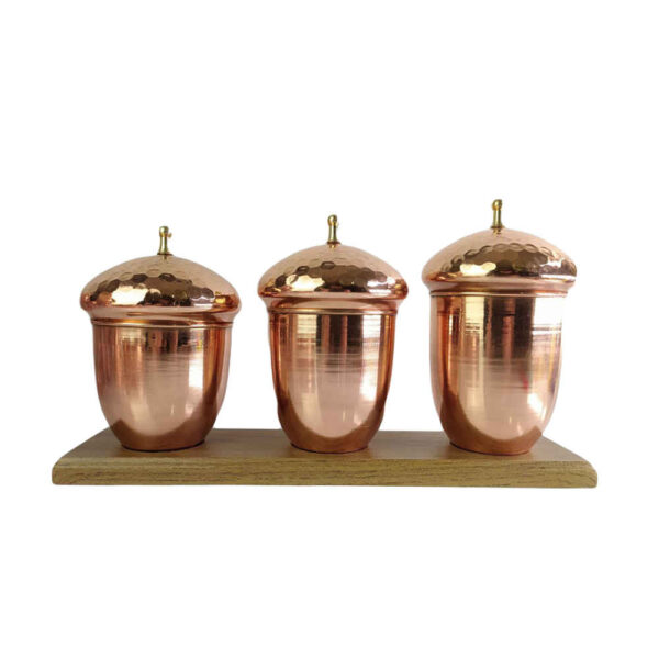 Copper Canister Jar Handcrafted to Enhance your Kitchen Hammered Set of 3