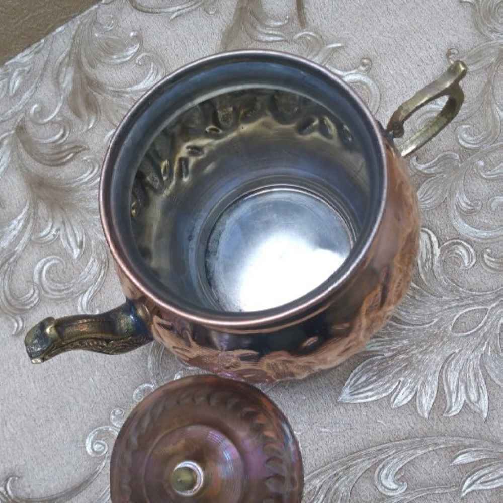 Persian Copper Teapot Handcrafted and Hammered Sushian