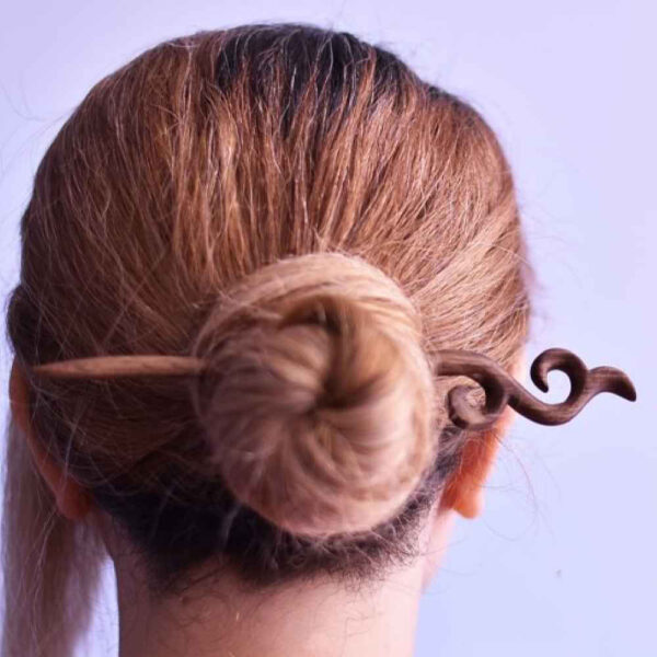 Wooden Hair Stick Handcrafted Matter Twisted Large Size Alma