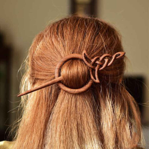 Wooden Hair Stick Handcrafted Matter Celtic Large Size