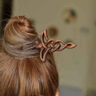 Wooden Hair Stick Handcrafted Matter Celtic Large Size