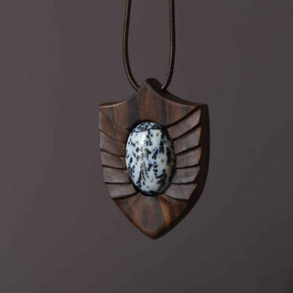 Handmade Agate & Wood Necklace Model Toranj