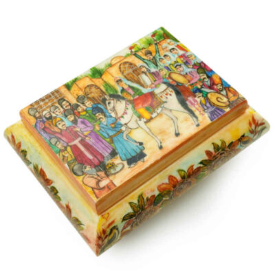 Handcrafted Bone Jewelry Box with Persian-Inspired Karin Pattern