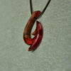Carved Wood Pendant with Resin Handcrafted Artistic Gholab