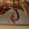 Carved Wood Pendant with Resin Handcrafted Artistic Gholab