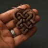 Carved Wood Pendant Handcrafted with Artistic Style Bava