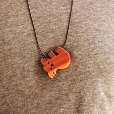 Carved Wood Pendant Handcrafted Artistic Coala