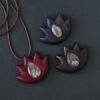 Wooden Necklace Handcrafted with Artistic Style Lotus
