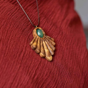 Handmade Wooden Pendant Necklace Model Mesri