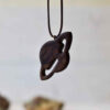 Wooden Necklace Handcrafted with Artistic Style Saturn