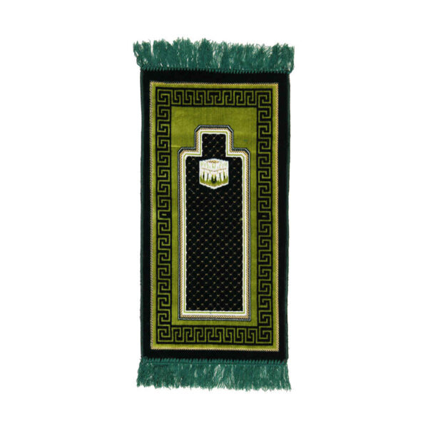 Islamic Prayer Rug Padded Velvet Sajadah with Kaaba Design for Muslim Kids