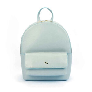 Light Blue Leather Woman's Backpack Model Shahrzad