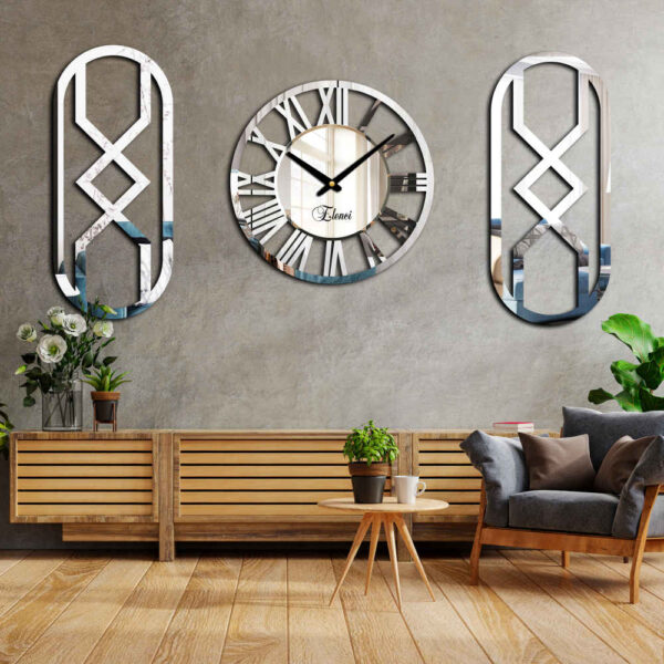 Modern 3-Piece Wall Clock Set Helios
