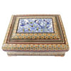 Beautiful Wooden Quran Storage Box - Khatam Enameled with Velvet Lining Model Birds