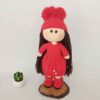 Amigurumi Handmade Crochet Stuffed Doll – Red Girl | Soft Plush Toy