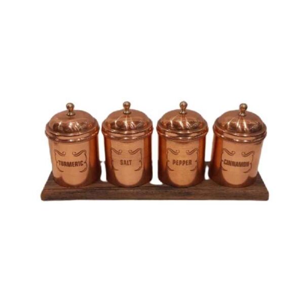Copper Canister Jar Handcrafted to Enhance your Kitchen Dara (4x)