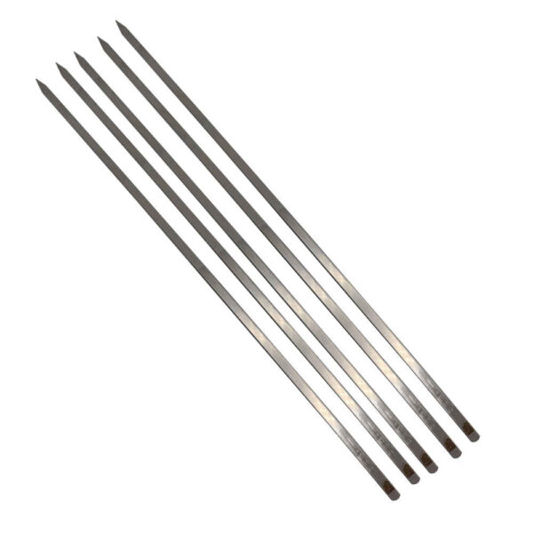 Set of Five Steel Skewers (63 cm) for Chenjeh & Barg Kebabs and Grilling